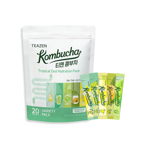 TEAZEN Kombucha Tea Tropical Zest Hydration Variety Pack - 20 Sticks