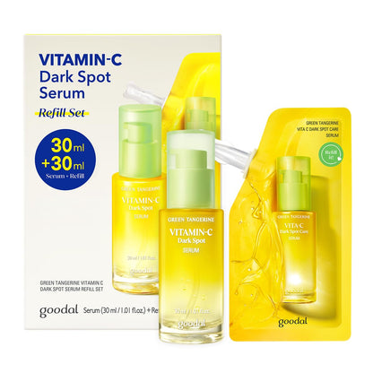 GOODAL Green Tangerine Vitamin C Serum (2.02 Fl Oz (Pack of 2, Refill Included))