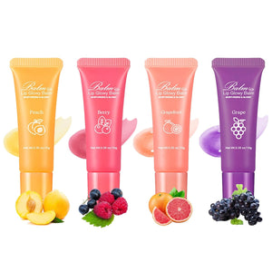 Lip Glowy Balm,4 Pack Fruit Glowy Lip Balm